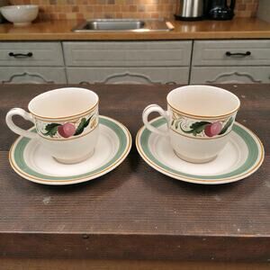 Keltcraft by Noritake Countrywood #9226 Cup & Saucer Sets Ireland Set of 2